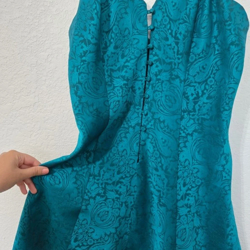 Victorias Secret M Y2K Vintage Slip Dress Mini Teal Green Lingerie‎ Cocktail - Picture 2 of 8